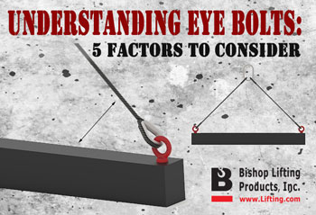 Understand Eye Bolts with a graphic of an eyebolt secured in beam with wire rope attached